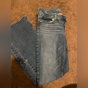 American Eagle Outfitters Dark Blue High-Rise Straight Jeans